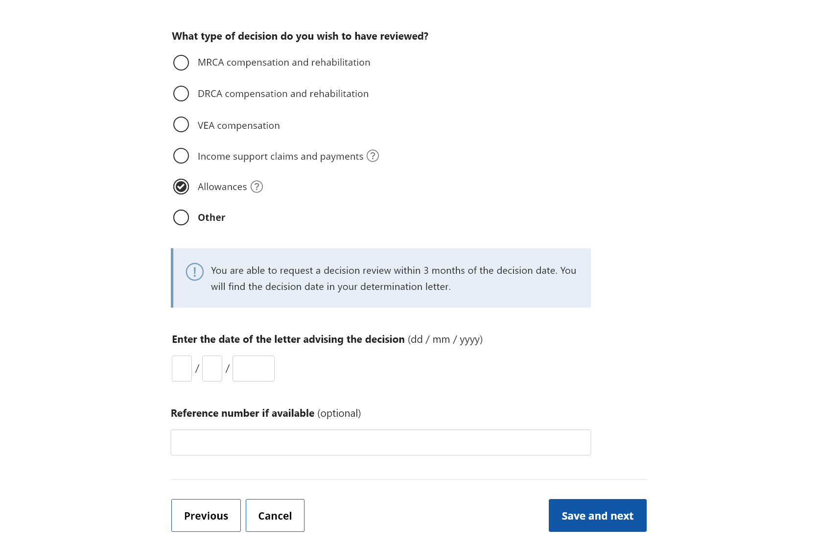 Screenshot to show how to select 'Save and next'.