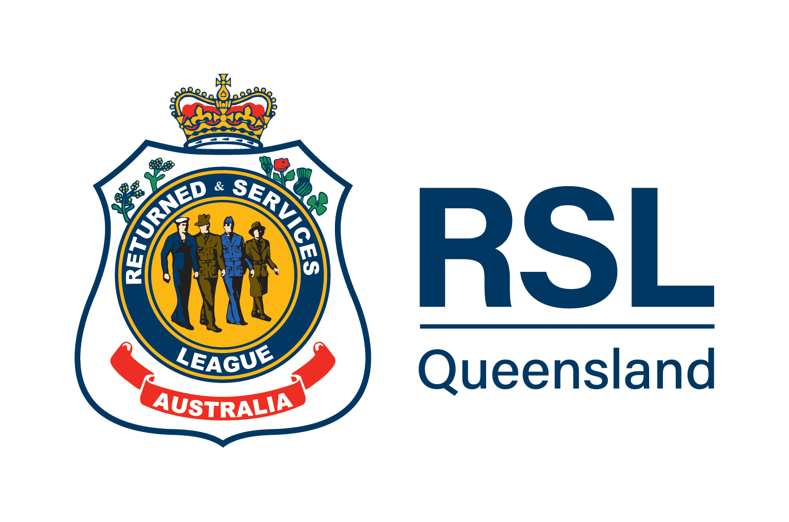 Logo of RSL Queensland showing RSL badge