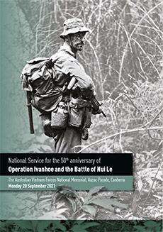 50th Anniversary of Operation Ivanhoe and the Battle of Nui Le publication cover