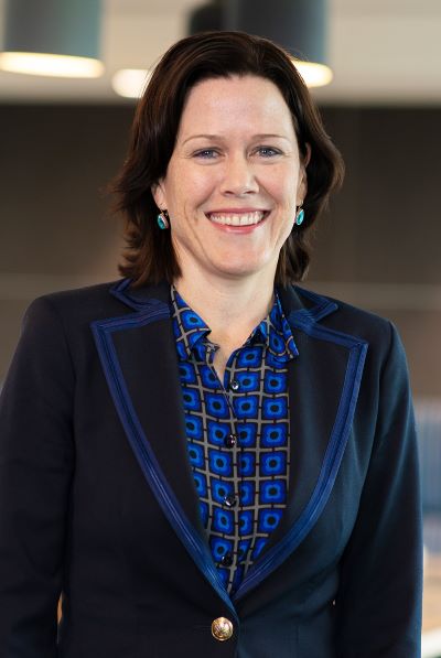 Portrait of Alison Frame wearing in corporate attire