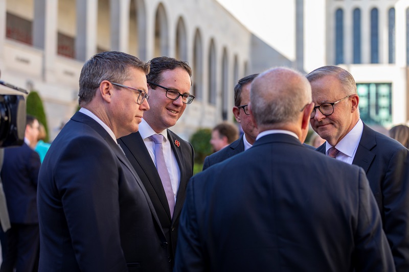 Four men at the Australian War Memorial