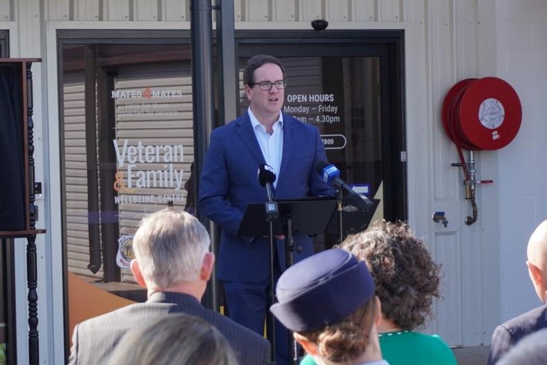 Minster Matt Keogh speaking at launch of Darwin Veterans’ and Families’ Hub 