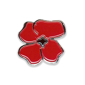 Flanders poppy lapel pin