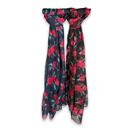 Vibrant poppy scarves