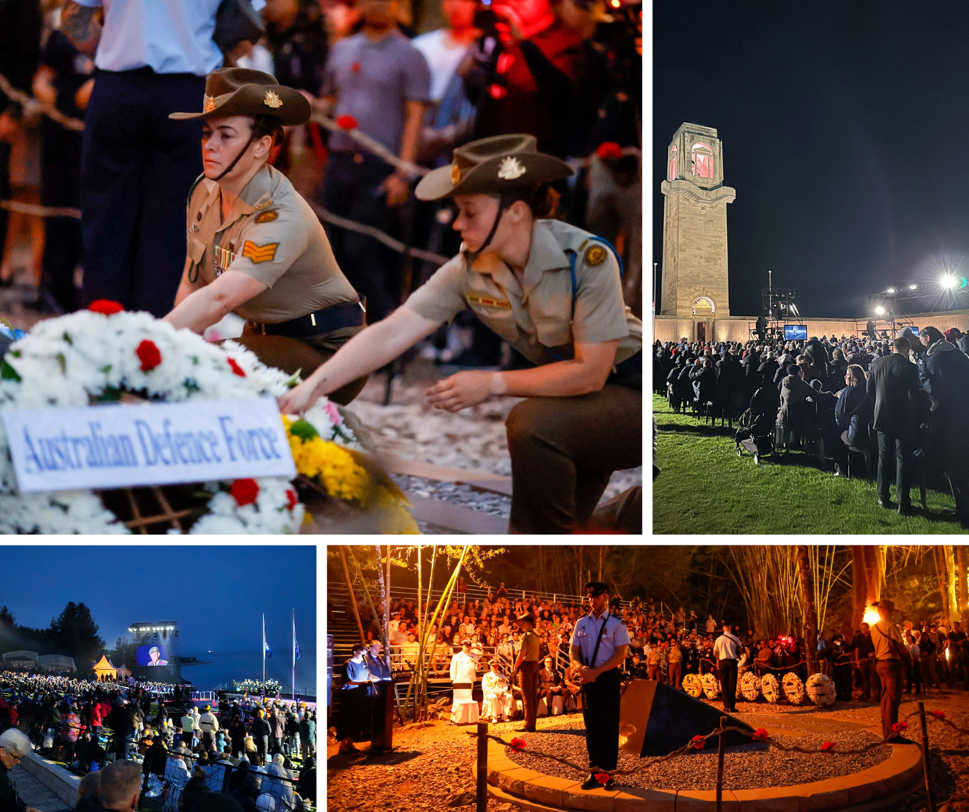 Photos from dawn services across the globe commemorating Anzac Day 2024