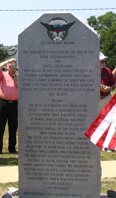 The 135th AHC (EMU) US Army Royal Australian Navy Memorial