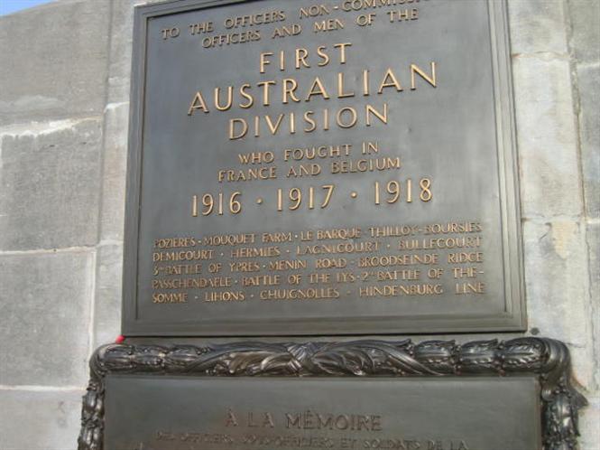 1st Division Memorial, Pozieres