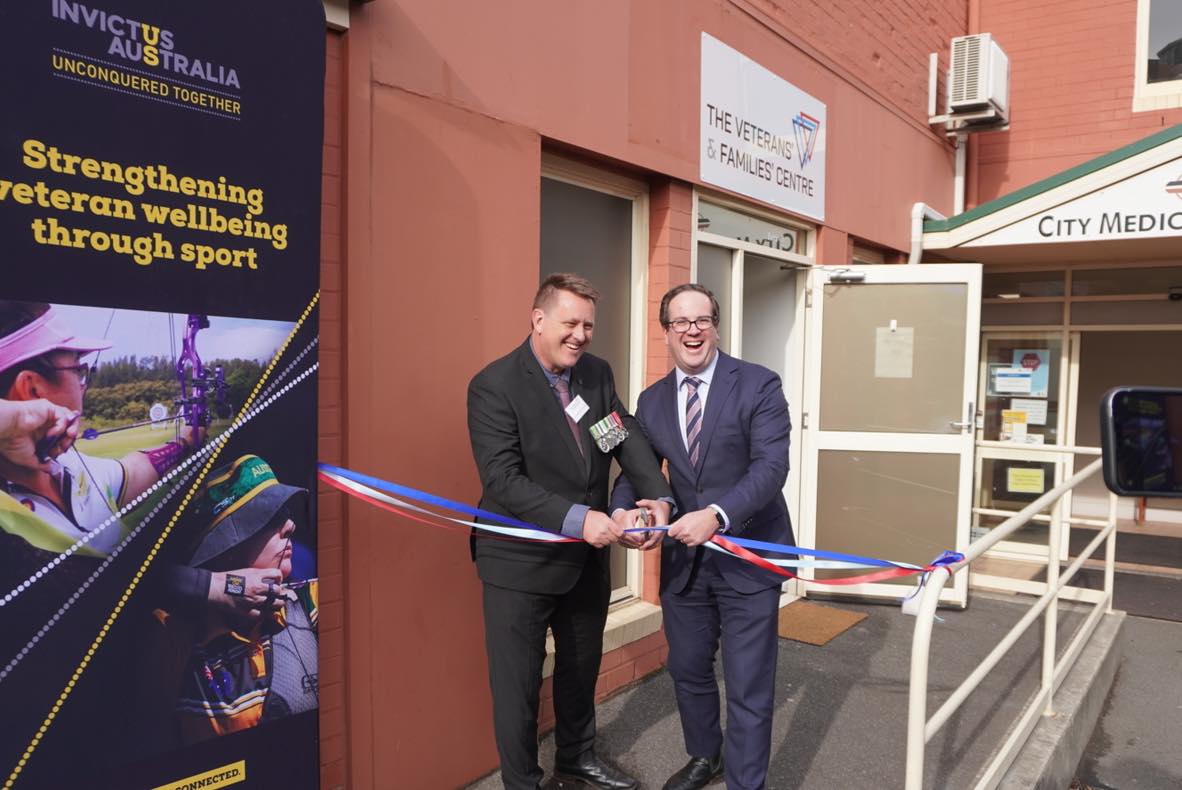 A photo of the ribbon-cutting to open the Burnie Veterans’ and Families’ Centre