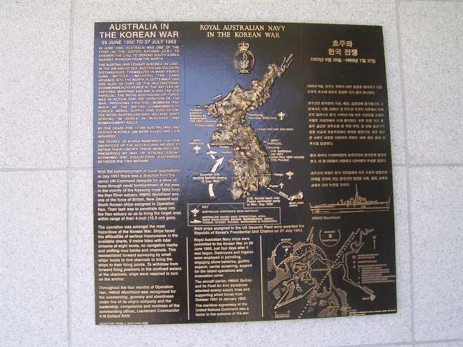 Royal Australian Navy Korean War Memorial Plaque