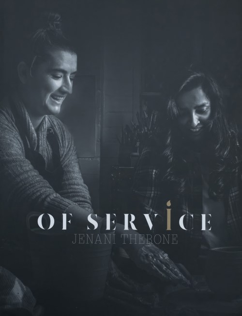 Stephanie Fraser, a former Petty Officer Combat Systems Operator – Underwater (left) appears on the cover of Of Service with Jenani Therone