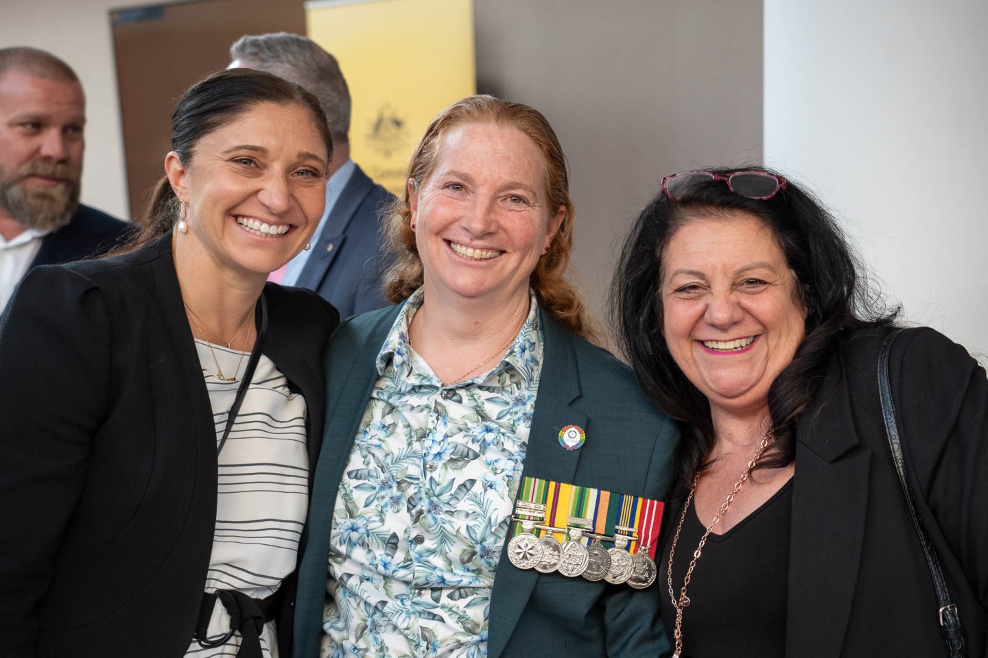 Gwen Cherne at the launch of the Royal Commission’s Final Report with Rachael Cosgrove (middle) and Lidia Hall