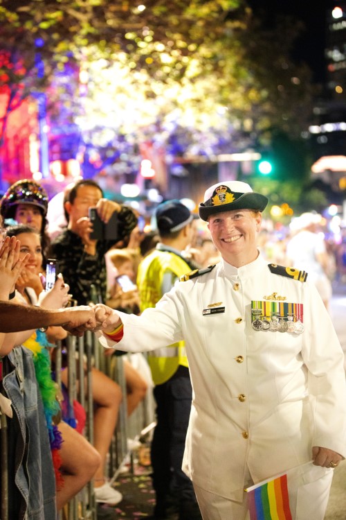 Rachael Cosgrove-White at the 2024 Sydney Gay and Lesbian Mardi Gras. (Image: Defence)