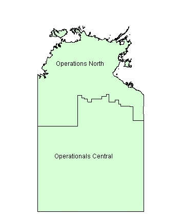 Map of Northern Territory Veterans' Home Care regions