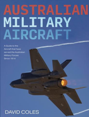 Book cover saying Australian Military Aircraft with photo of jet fighter