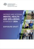 Cover of the Defence and Veteran Mental Health and Wellbeing Strategy 2024-2029 Exposure Draft